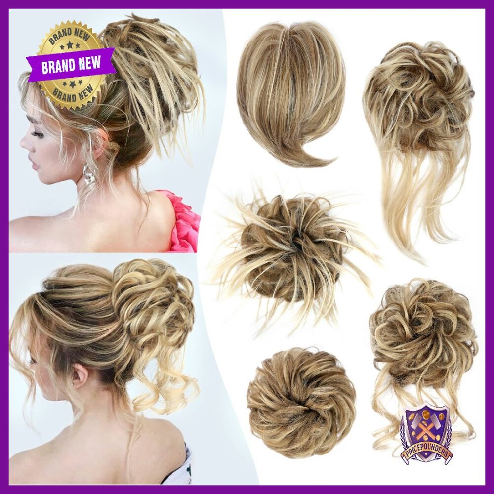 5-Piece Messy Bun Hairpiece Set With Elastic Bands For Quick Updos